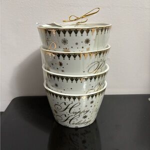 NWT 4 beautiful scripted Christmas bowls